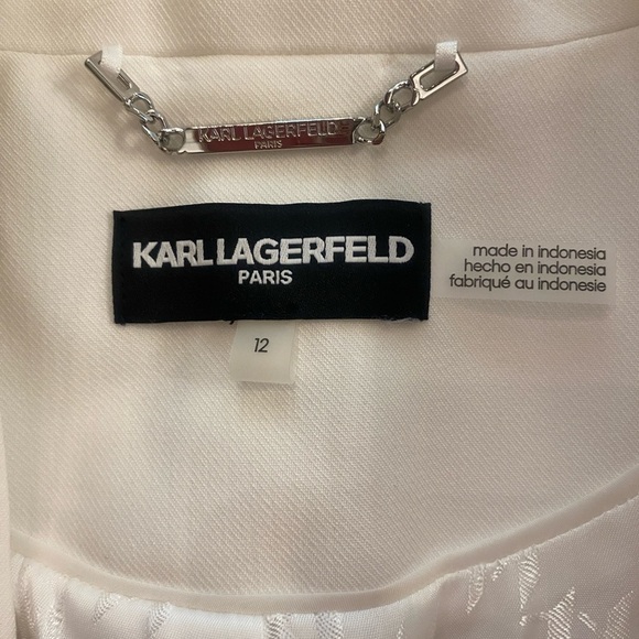 Karl Lagerfeld Women’s White Blazer One Button Single New size 12 - Picture 5 of 9